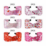 12PCS - Love Heart Printed Knot Satin Like Headbands from Madeline Love
