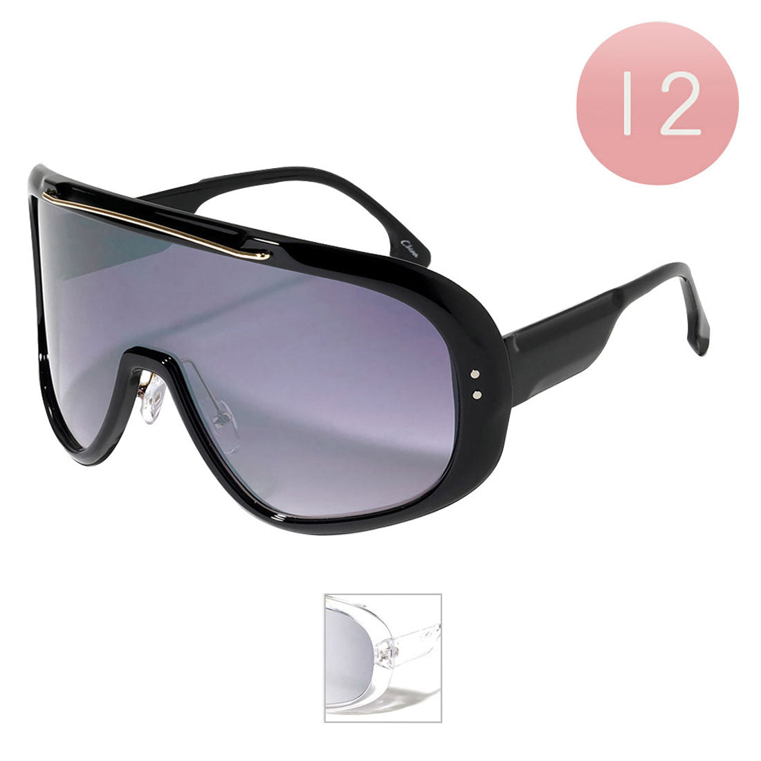 12Pcs Visor Style Sunglasses from Madeline Love