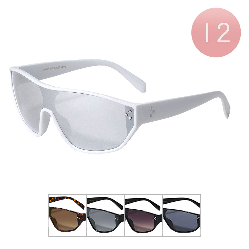 12Pcs Visor Style Sunglasses from Madeline Love