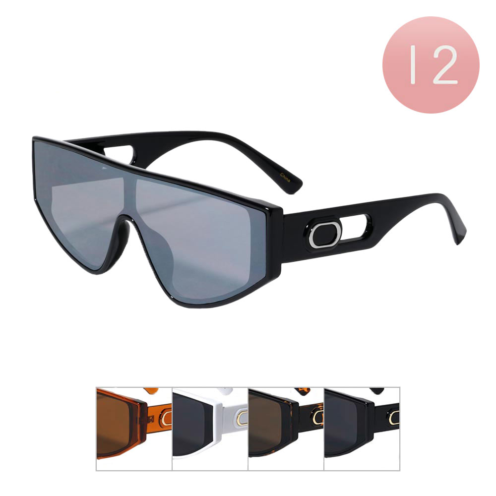 12Pcs Visor Style Wayfarer Sunglasses from Madeline Love