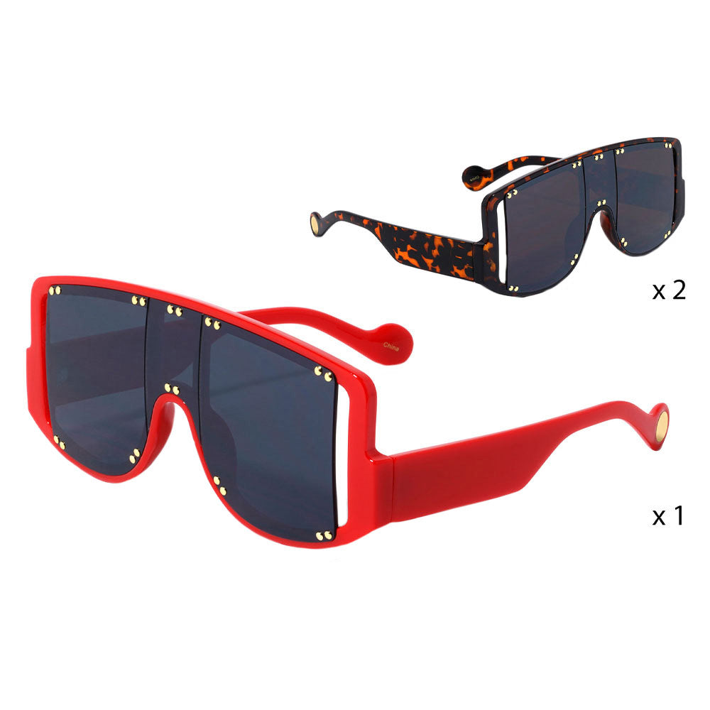 12Pcs Visor Style Wayfarer Sunglasses from Madeline Love