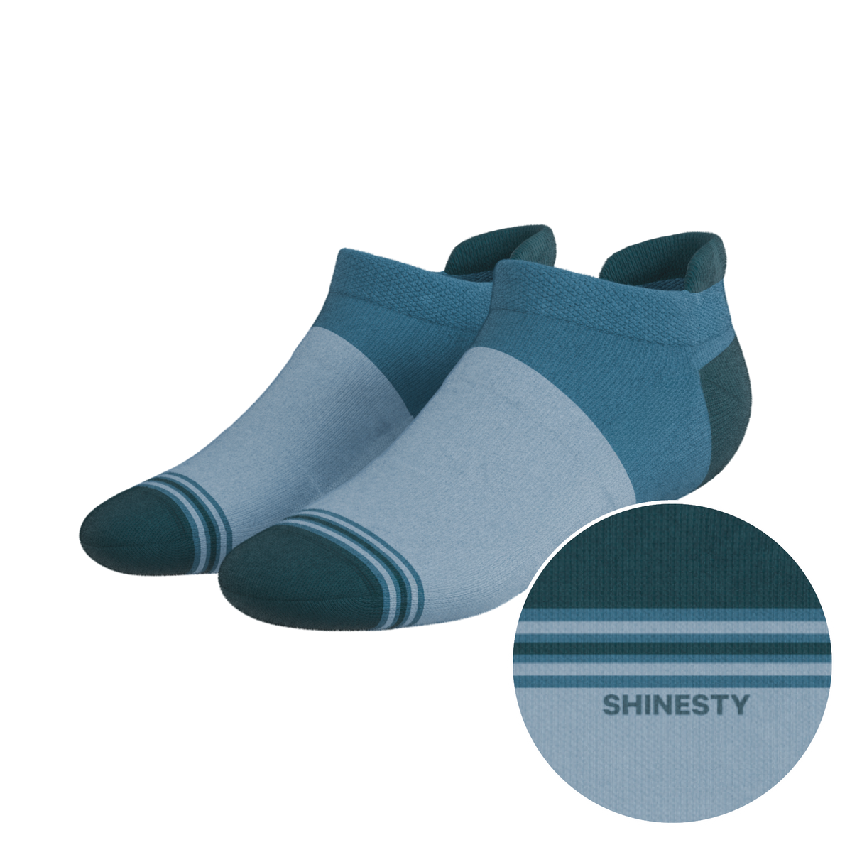 The Atlantic | Blue Color Block Heel Hammock™ Ankle Socks from Shinesty