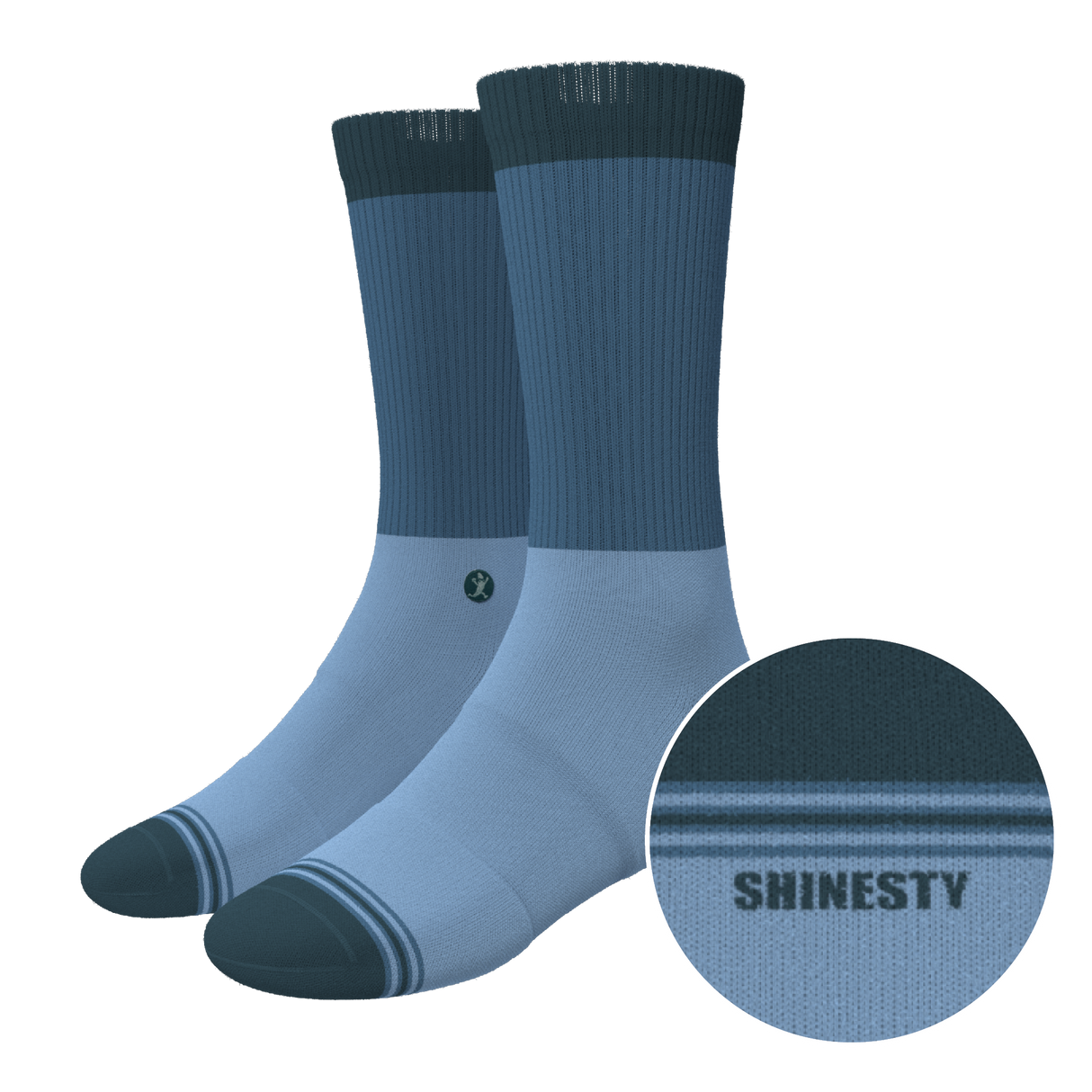 The Atlantic | Blue Color Block Heel Hammock™ Crew Socks from Shinesty