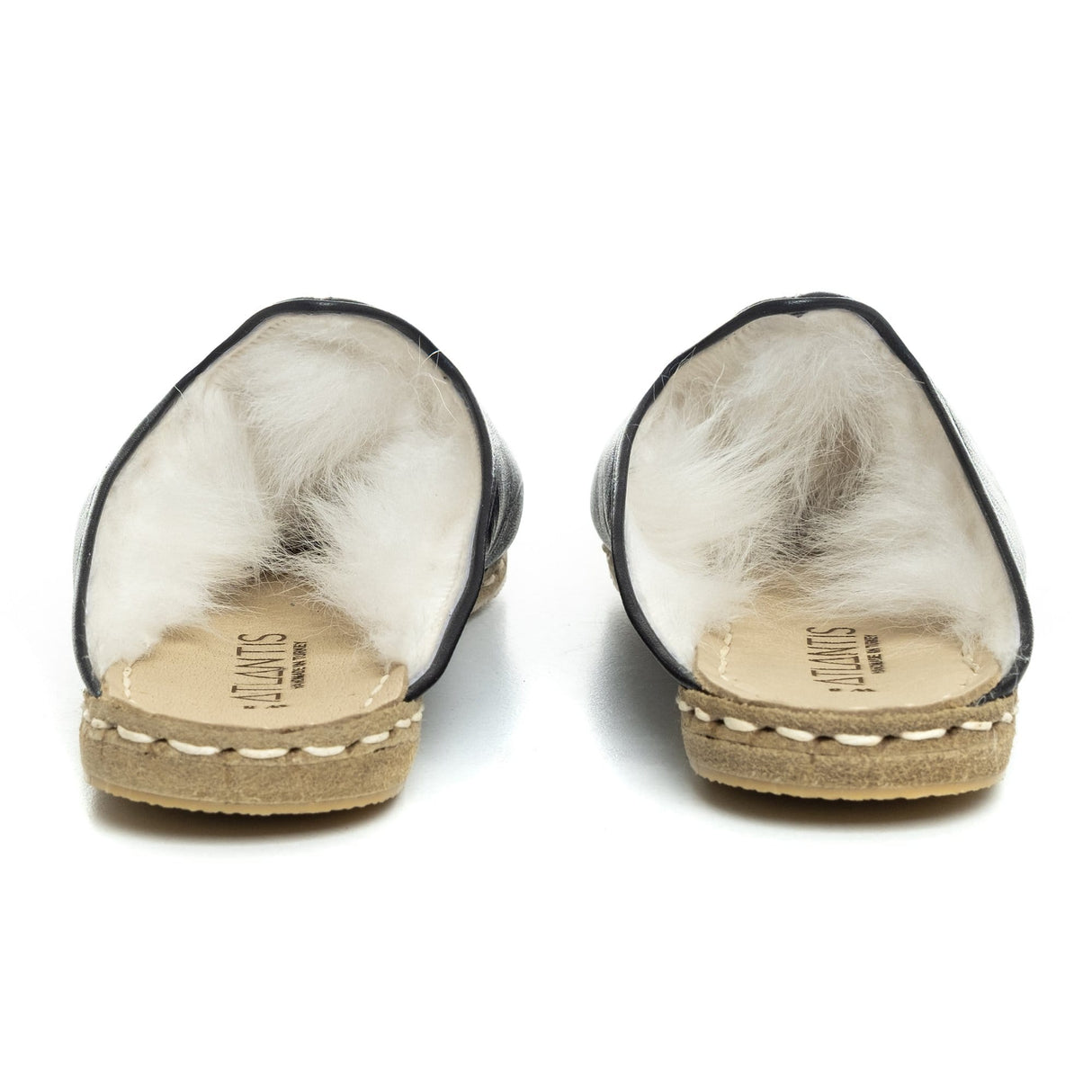 Men's Black Slipper Shearlings from Atlantis Handmade Shoes