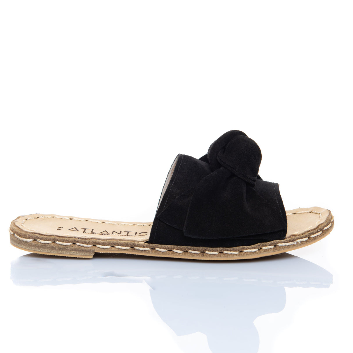 Black Bows Leather Sandals from Atlantis Handmade Shoes
