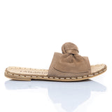 Beige Bows Leather Sandals from Atlantis Handmade Shoes
