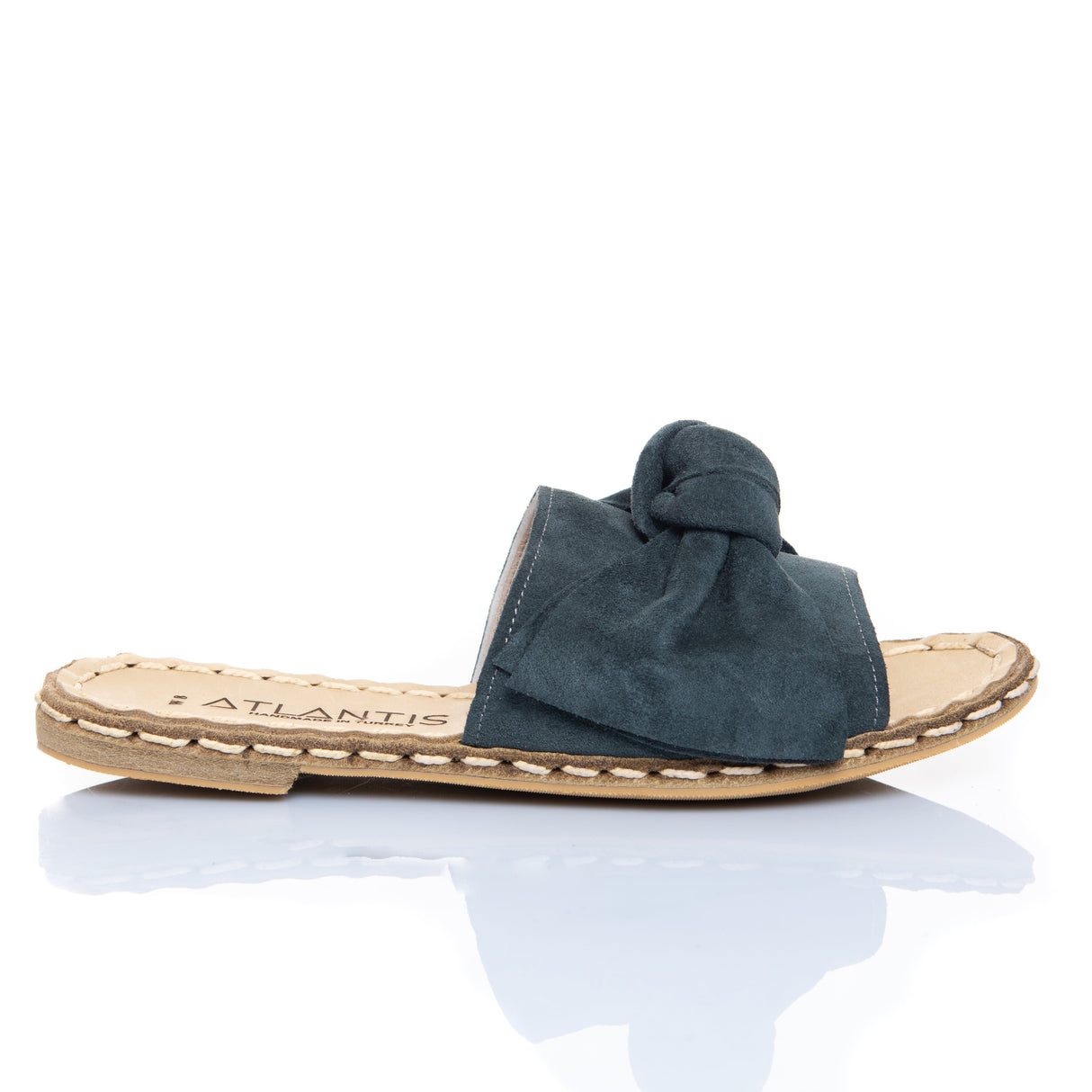 Gray Bows Leather Sandals from Atlantis Handmade Shoes