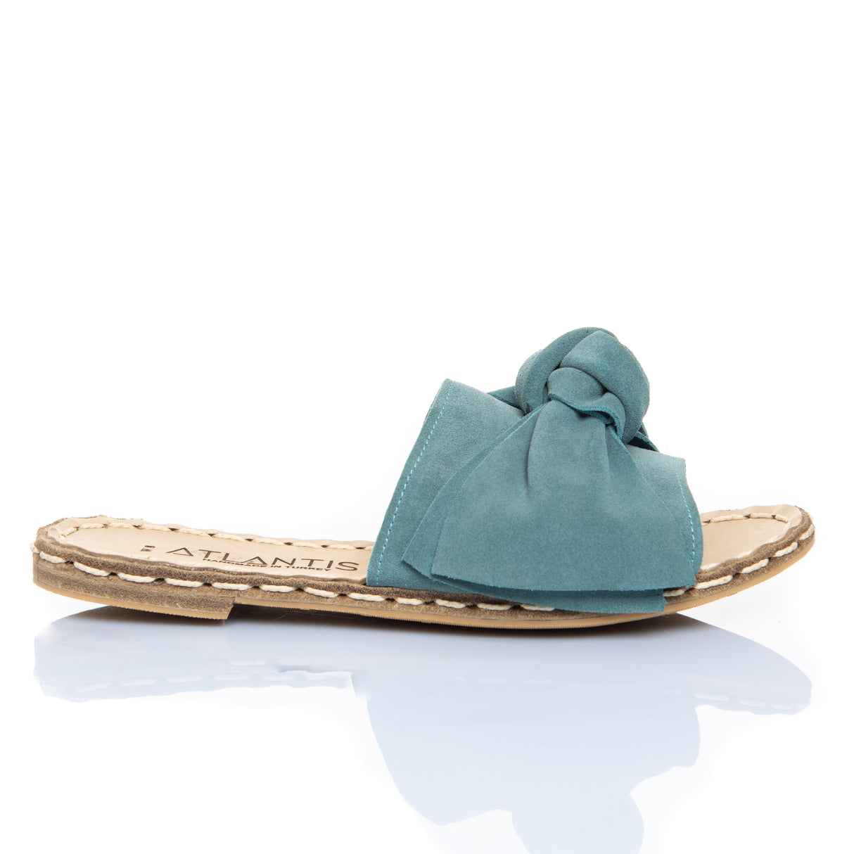 Green Bows Leather Sandals from Atlantis Handmade Shoes