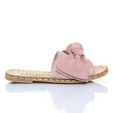Powder Pink Bows Leather Sandals from Atlantis Handmade Shoes