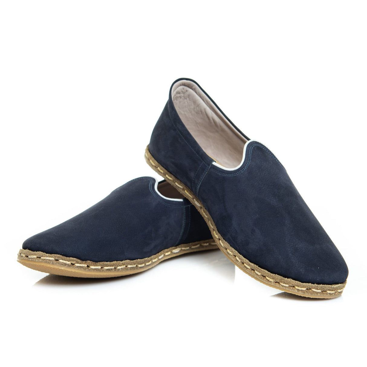 Men's Navy Blue Slip On Shoes from Atlantis Handmade Shoes