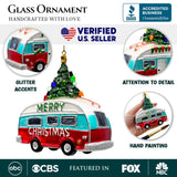 Camping RV Glass Christmas Ornament, Camper Trailer Motorhome Traveler Gift from OrnamentallyYou