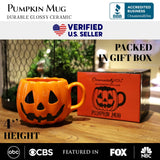 Classic Jack O' Lantern Ceramic 4" Pumpkin Mug, Halloween Drinkware and Spooky Fall Decor from OrnamentallyYou