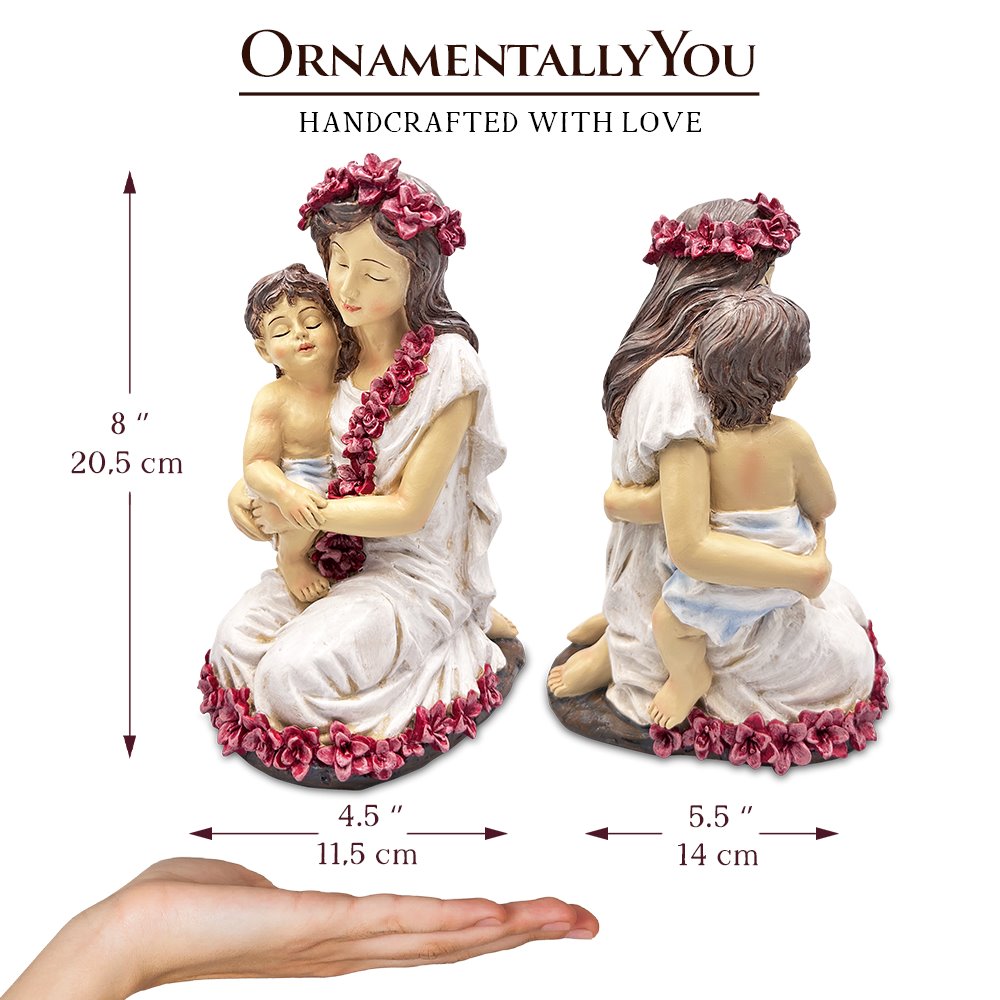 A Mother’s Embrace Figurine, 8" Child and Mom Heartwarming Tabletop Statue Decoration from OrnamentallyYou