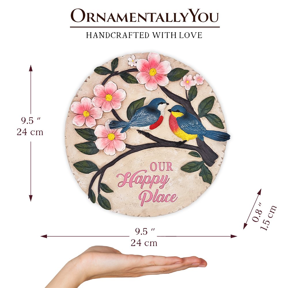 Blossoming Songbirds Positivity Stepping Stone, 9.5" Happiness Garden Decoration and Support Gift from OrnamentallyYou