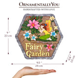 Fairy Kisses and Flowers Garden Stepping Stone, 9.5" Outdoor Decoration Statue from OrnamentallyYou
