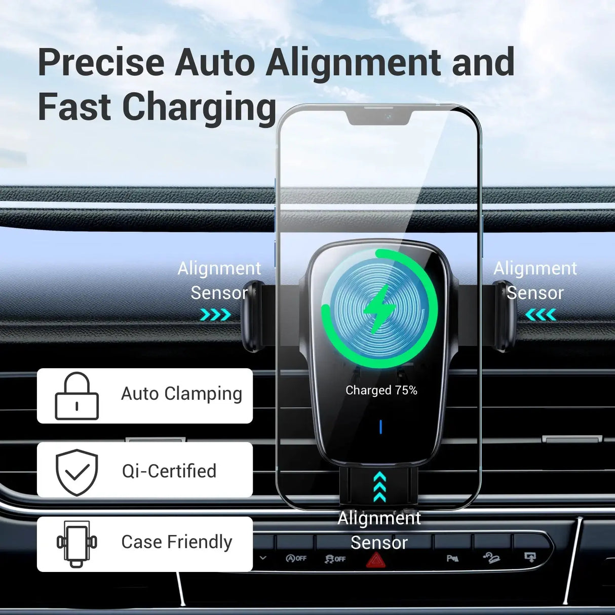 Auto Clamping Wireless Car Charger and Phone Holder from Cool Gadget