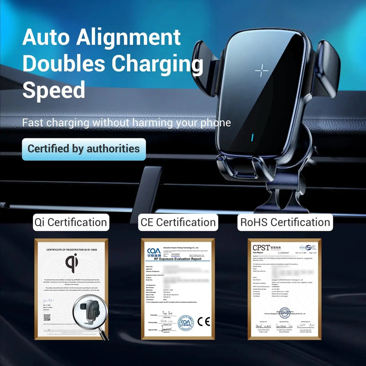 Auto Clamping Wireless Car Charger and Phone Holder from Cool Gadget