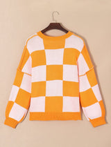 Autumnal Plaid Bishop Sleeve Sweater from MsDressly