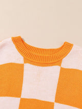 Autumnal Plaid Bishop Sleeve Sweater from MsDressly