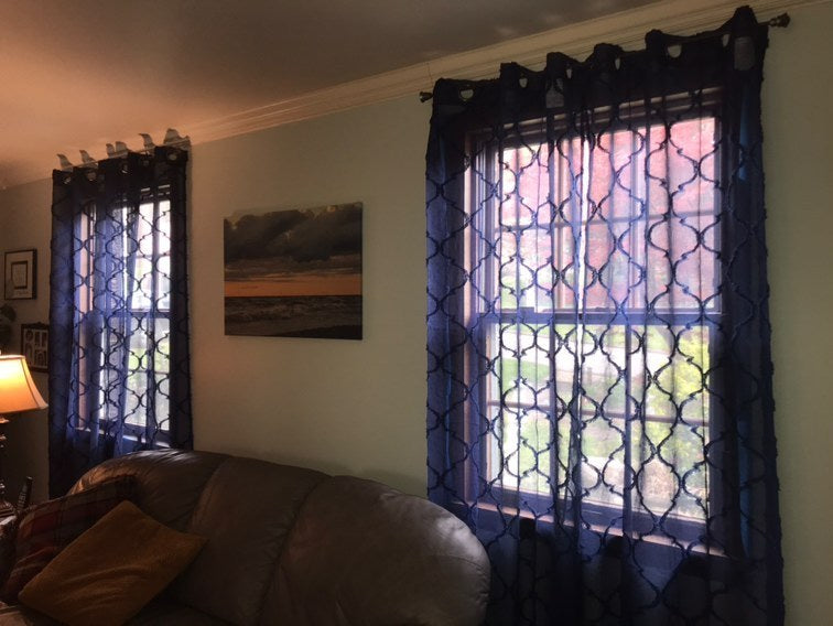 Avon Trellis Grommet Sheer Window Curtain Panel Set from LushDecor