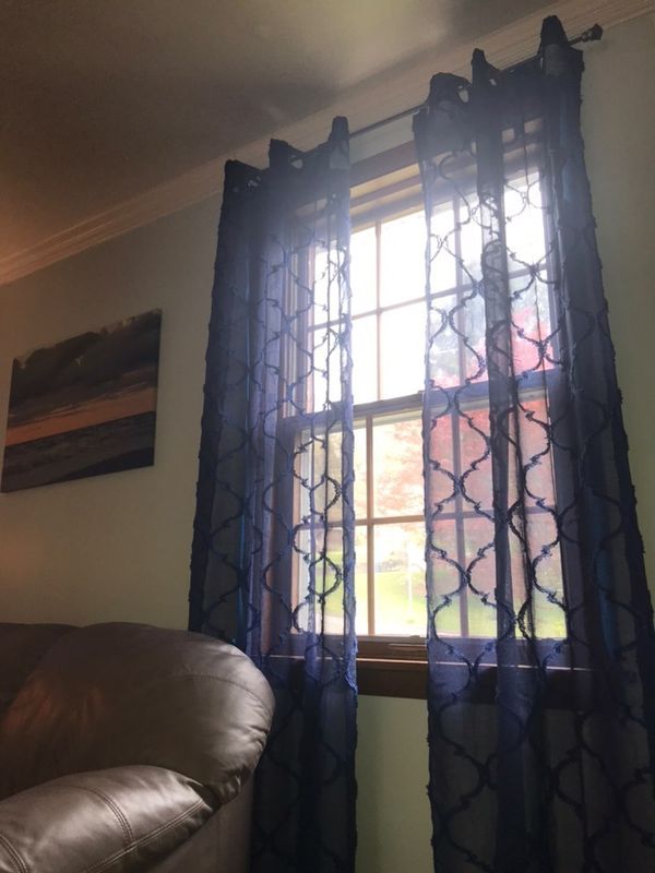 Avon Trellis Grommet Sheer Window Curtain Panel Set from LushDecor
