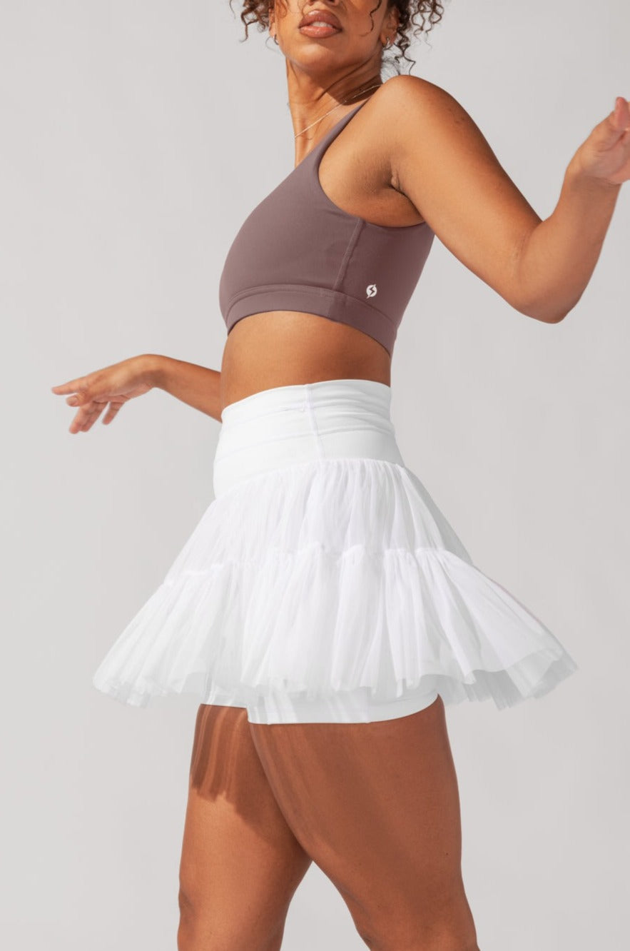 Pirouette Skort - Cool White from POPFLEX