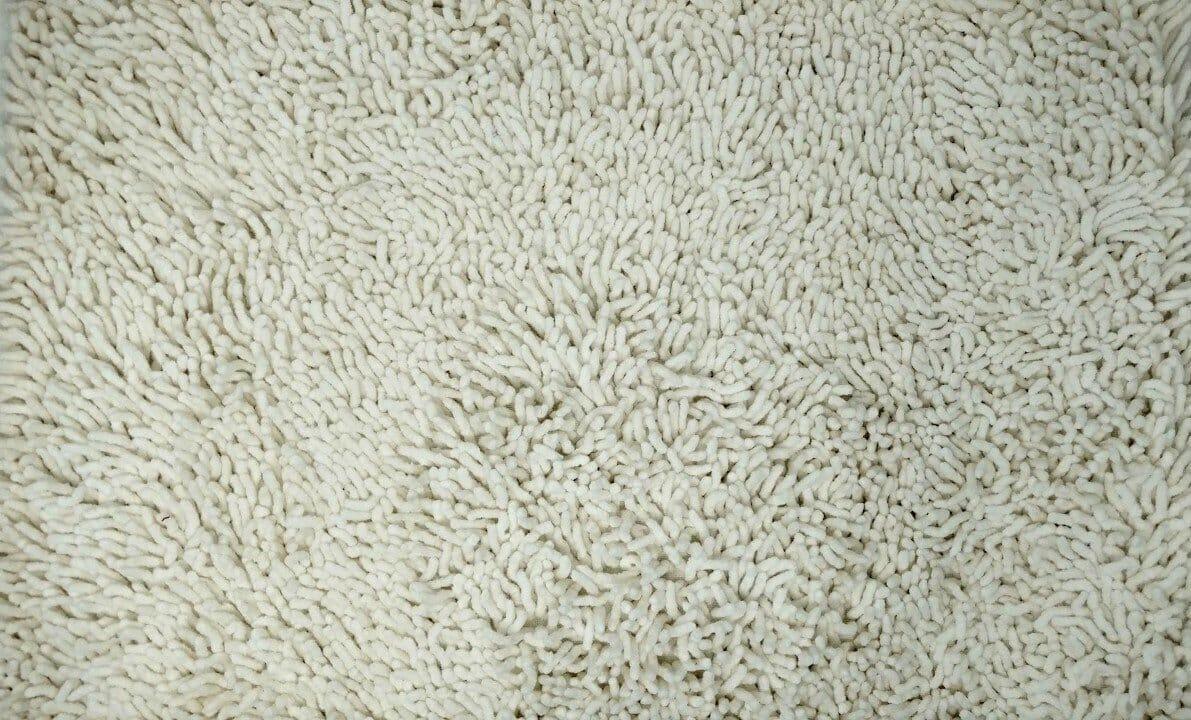 DaDa Bedding Vanilla Ivory White Shaggy Soft Chenille Noodle Carpet Rug Bath Mat from DaDalogy Bedding Collection