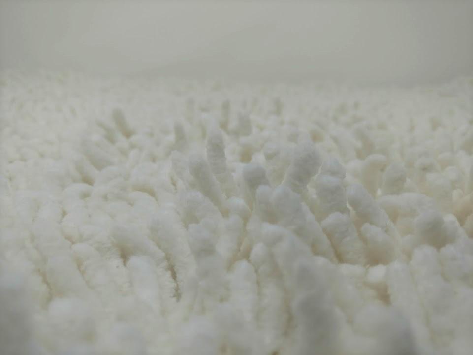 DaDa Bedding Vanilla Ivory White Shaggy Soft Chenille Noodle Carpet Rug Bath Mat from DaDalogy Bedding Collection