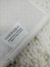 DaDa Bedding Vanilla Ivory White Shaggy Soft Chenille Noodle Carpet Rug Bath Mat from DaDalogy Bedding Collection