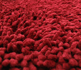 DaDa Bedding Burgundy Red Shaggy Soft Chenille Noodle Carpet Rug Bath Mat from DaDalogy Bedding Collection