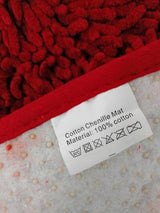 DaDa Bedding Burgundy Red Shaggy Soft Chenille Noodle Carpet Rug Bath Mat from DaDalogy Bedding Collection