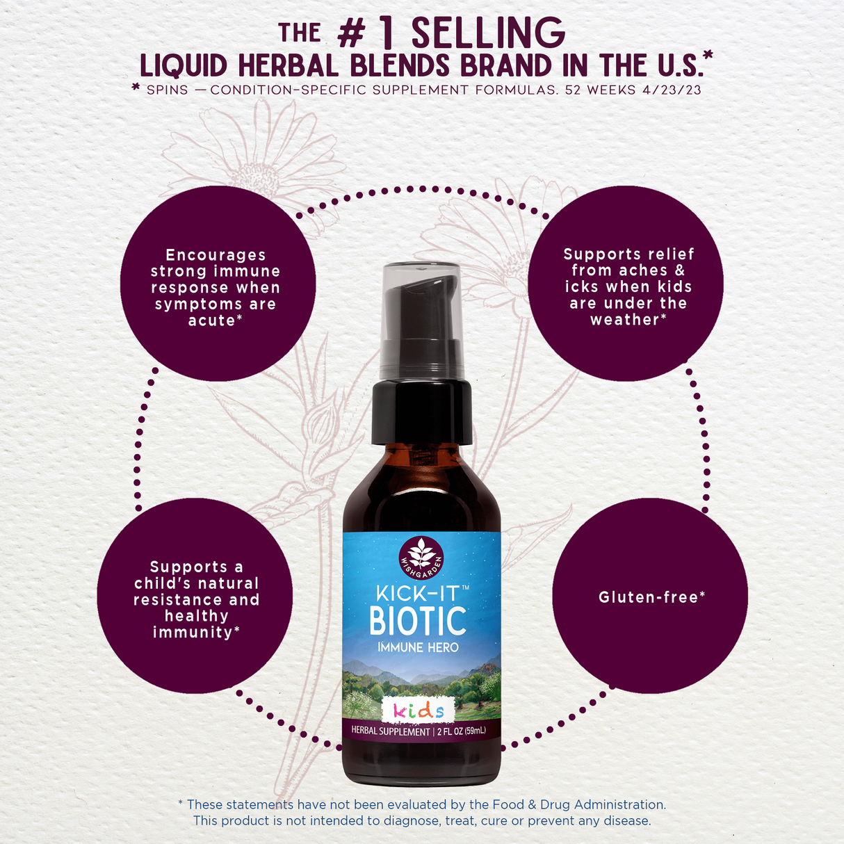 Kick-It Biotic Immune Hero For Kids from WishGarden Herbs