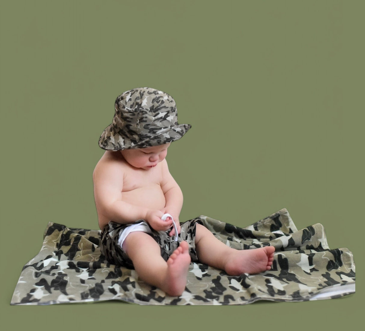 CAMO SHARK BOY'S DREAM SWIM TRUNKS from DREAM BIG LITTLE CO