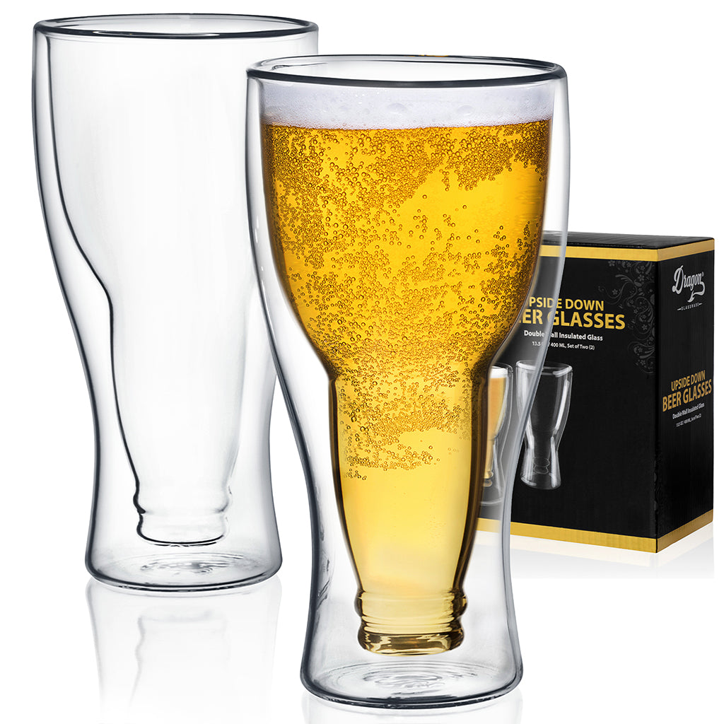 Upside Down Beer Glasses from Dragon Glassware