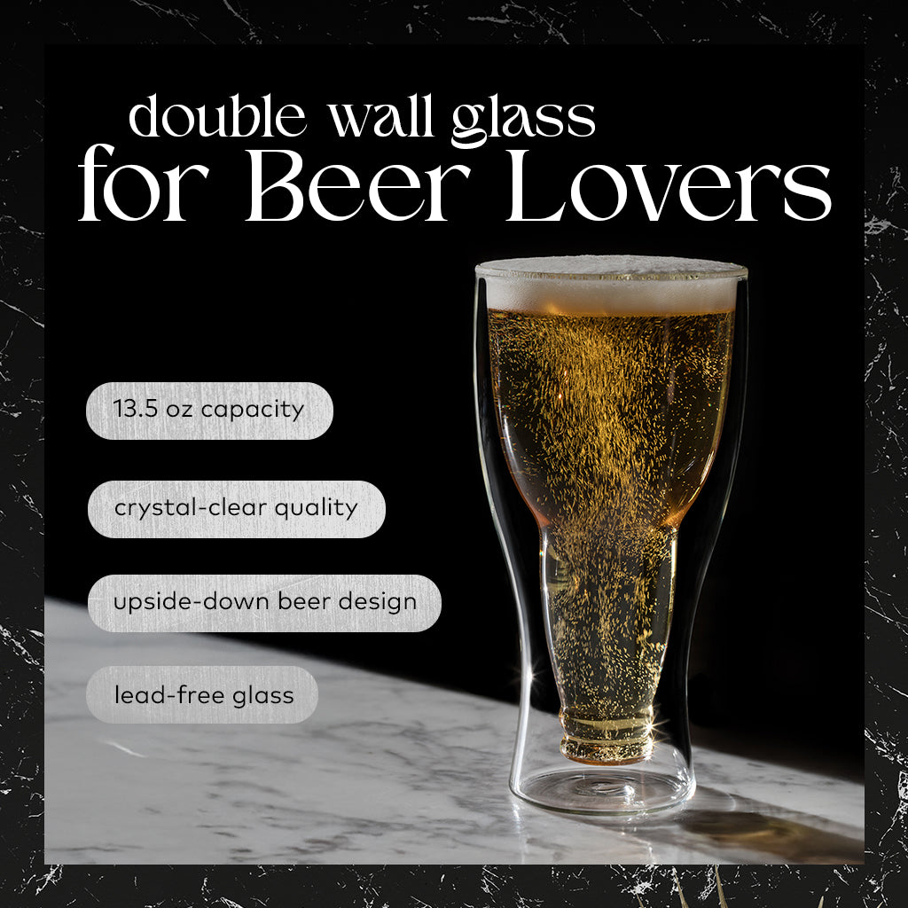 Upside Down Beer Glasses from Dragon Glassware