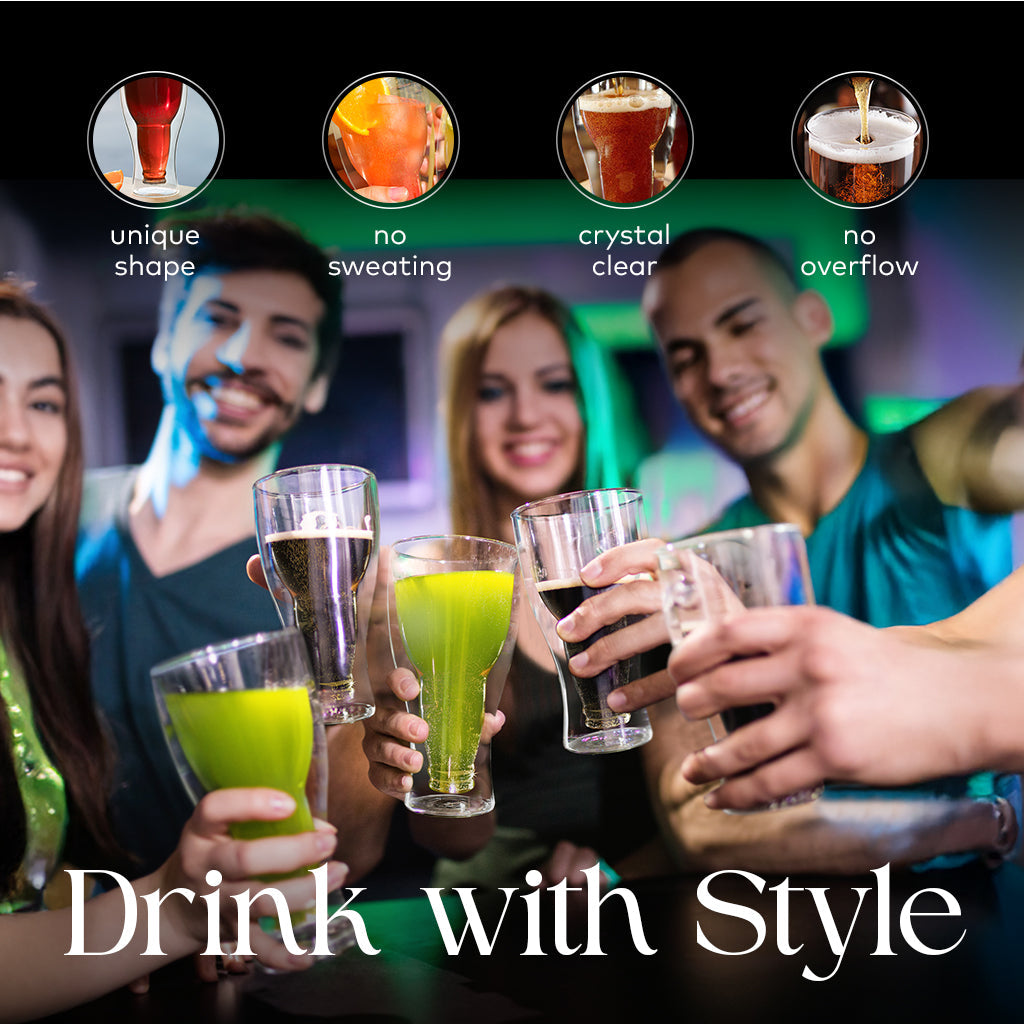 Upside Down Beer Glasses from Dragon Glassware