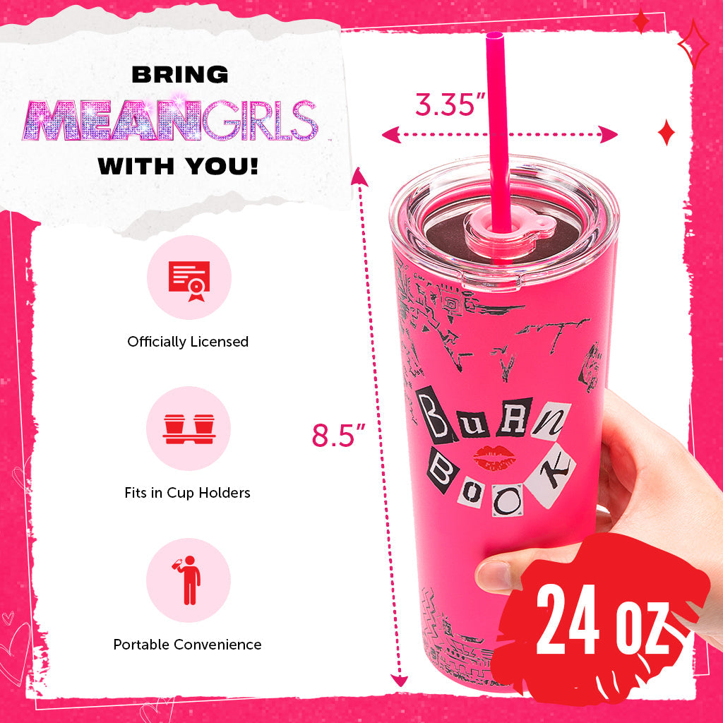 Mean Girls Burn Book Tumbler - 24 oz from Dragon Glassware