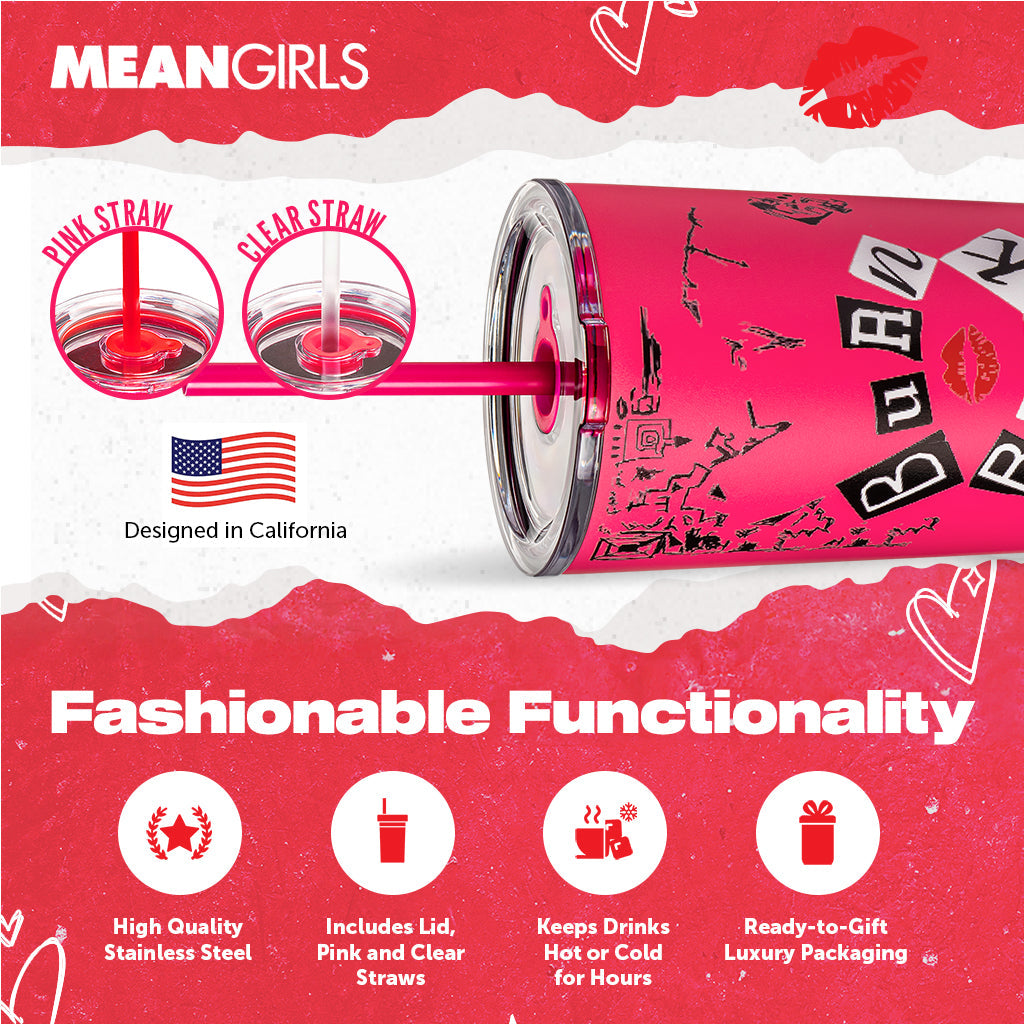Mean Girls Burn Book Tumbler - 24 oz from Dragon Glassware