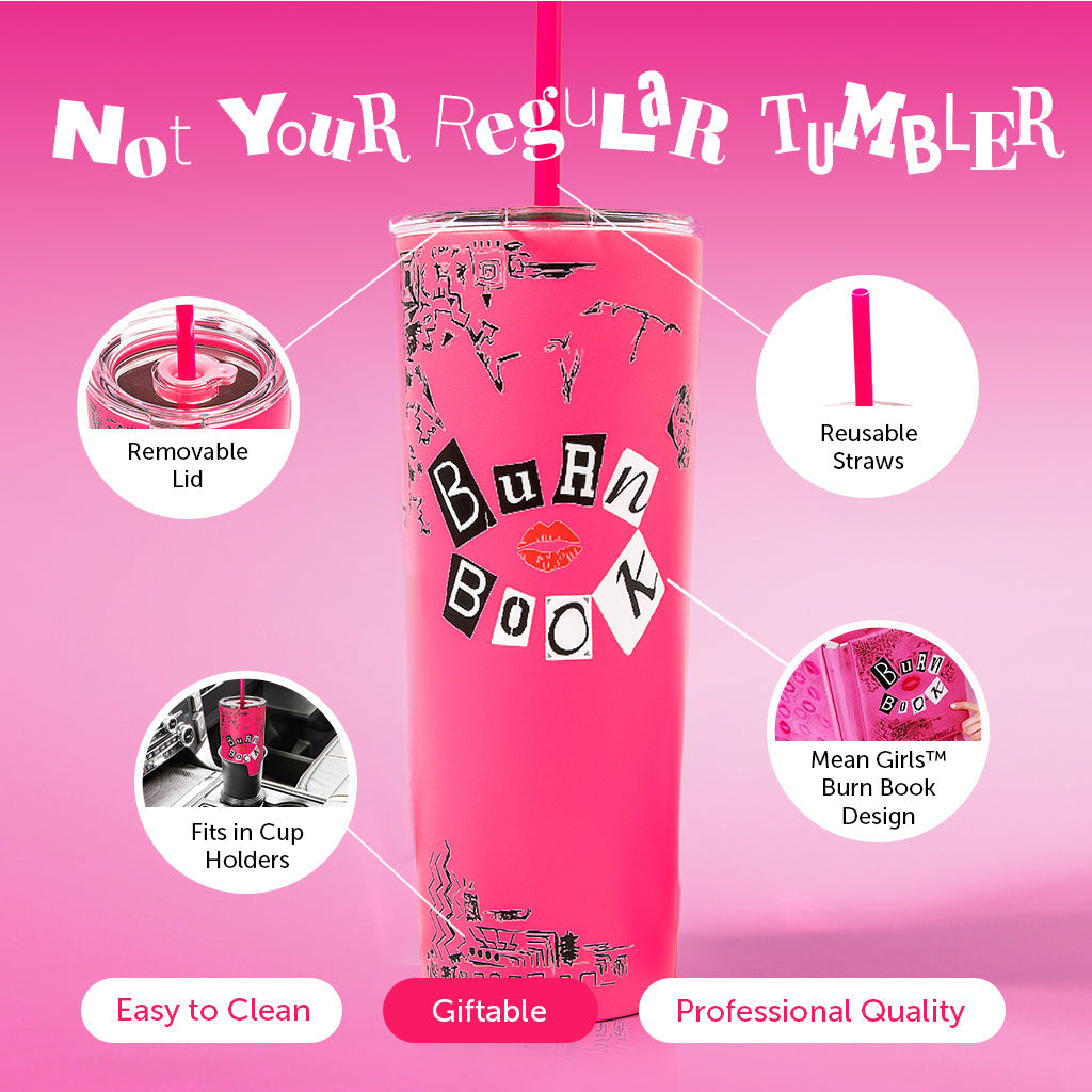 Mean Girls Burn Book Tumbler - 24 oz from Dragon Glassware