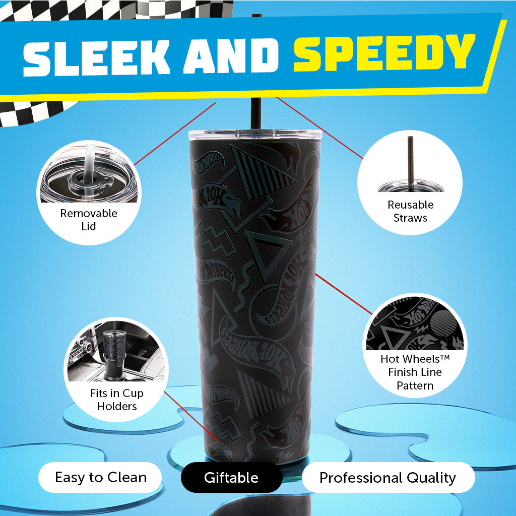 Hot Wheels™ Finish Line Tumbler - 24 oz from Dragon Glassware