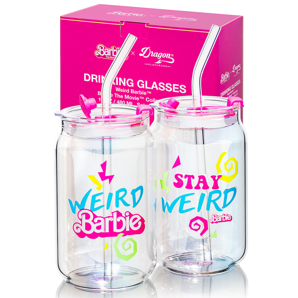 Barbie™ The Movie x Dragon Glassware® Weird Barbie™ Drinking Glasses from DRAGON GLASSWARE