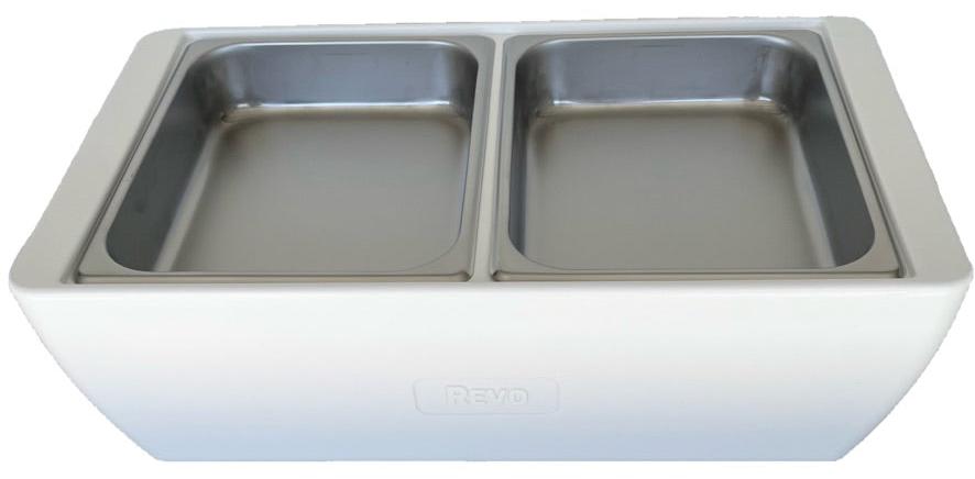 REVO HALF Size Pan Set |  Stainless Steel 2.5" deep | Two 1/2 Size food pans From REVO COOLERS, LLC