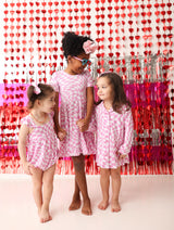 BUBBLEGUM WAVY CHECKERS DREAM RUFFLE DRESS from DREAM BIG LITTLE CO