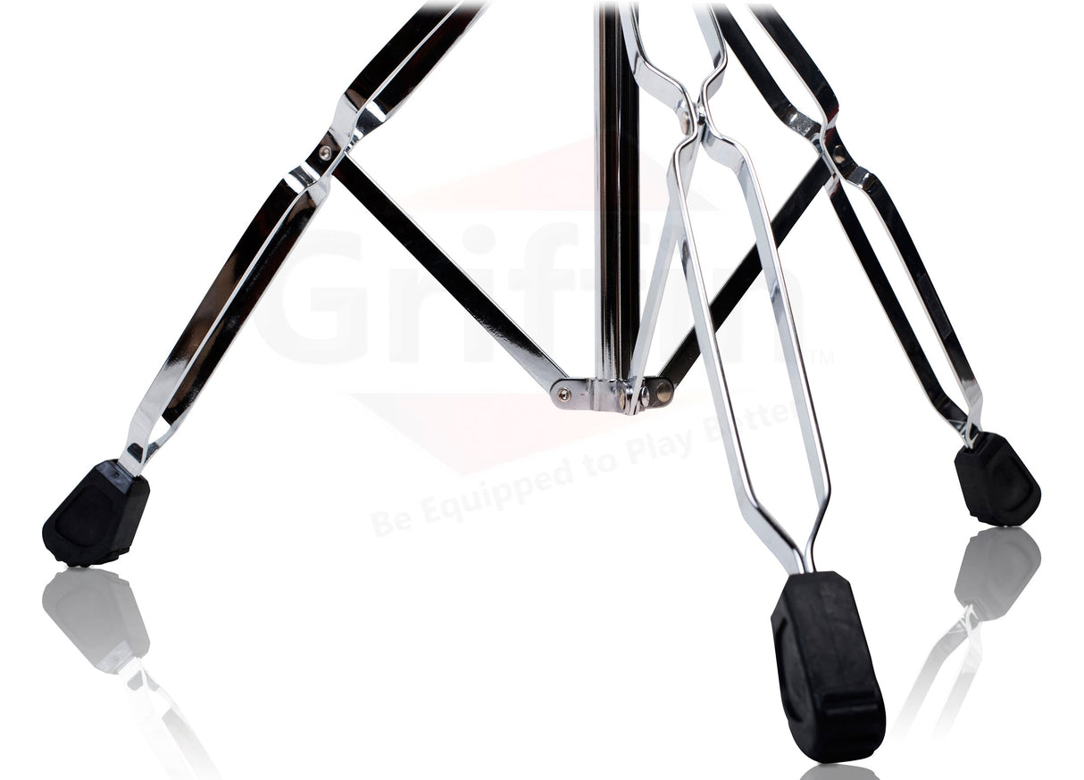 Drummer's Throne Seat, Snare Drum Stand & Straight Cymbal Stand Hardware Set (3 Piece Kit) by GRIFFIN - Comfortable Percussion Chair & Lightweight Mount for Standard Drums, Tom-Toms & Practice Pad from GeekStands.com