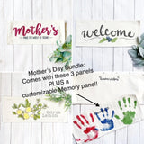 BUNDLE GIFT DEAL: Spring / Summer Mother's Day Set of these 4 panels:Mom Day,  GLITTER MOTHER'S GO ROUND , CUSTOM MEMORY HANDS PANEL, NEW WELCOME, LEMON CITRUS From PillowPanels