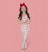 CHERRY BOW BERRY DREAM GIRL'S FLARE SET from DREAM BIG LITTLE CO