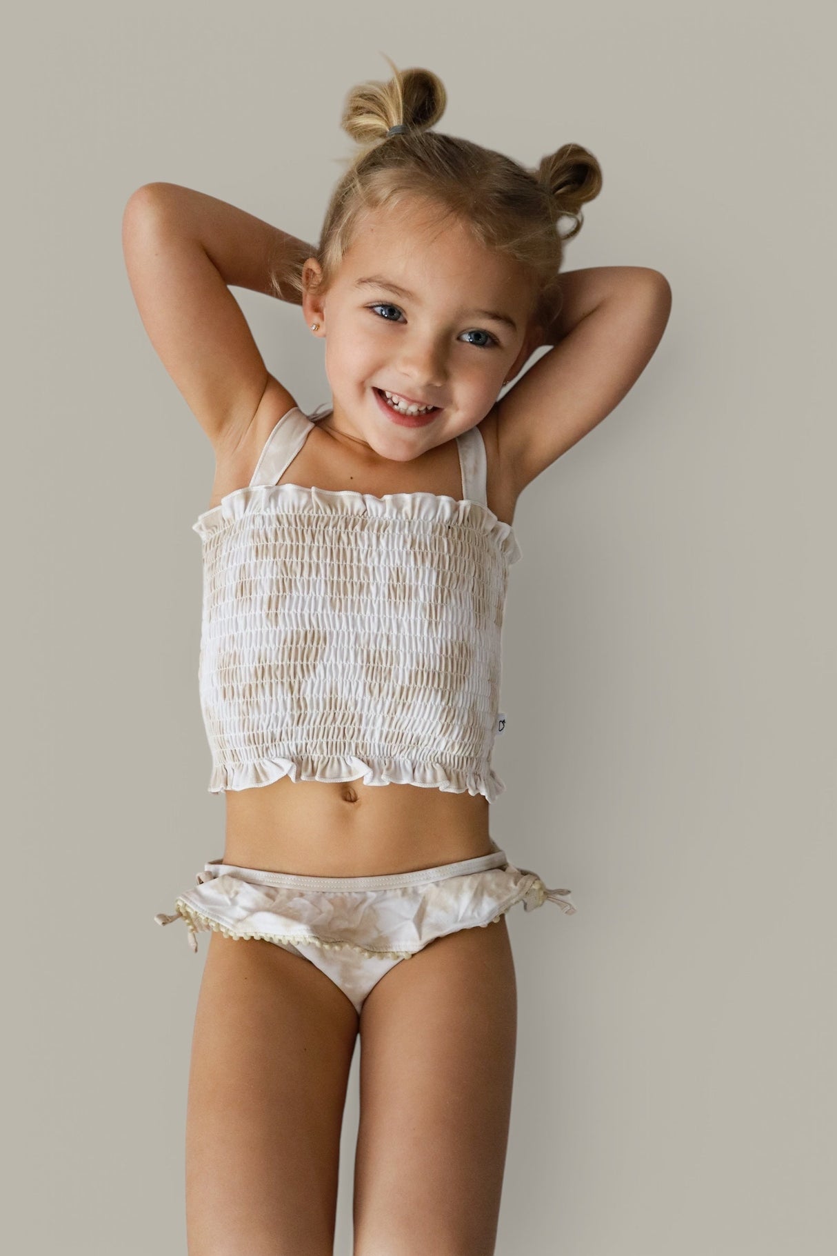 SANDY SHORES DREAM SMOCKED TWO PIECE SWIM SUIT from DREAM BIG LITTLE CO