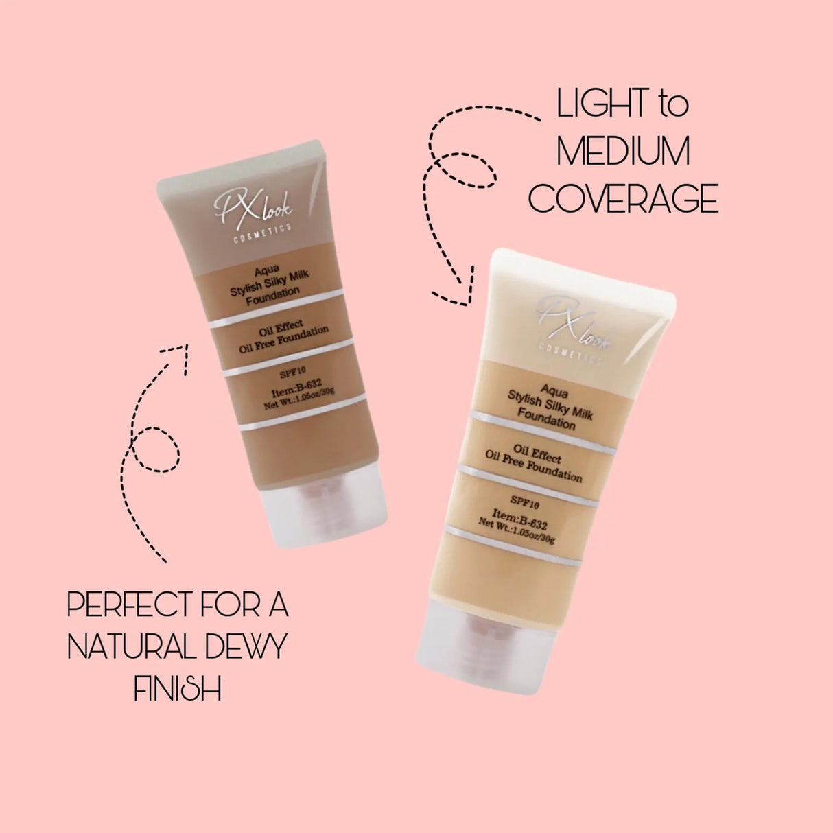 Aqua Stylish Silky Milk Oil Free Foundation from Prolux Cosmetics