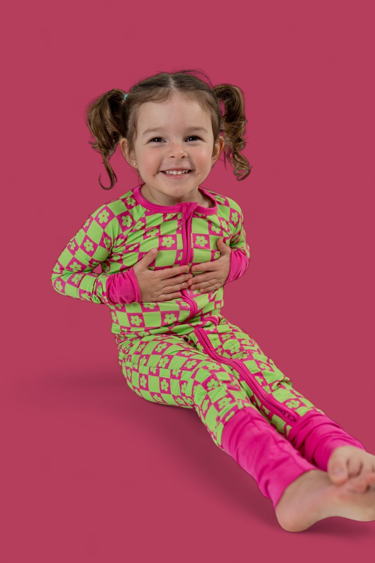 WILD DAISY CHECKERS DREAM ROMPER from DREAM BIG LITTLE CO