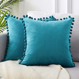 Velvet Pom Pom Cushion Covers from Moderny